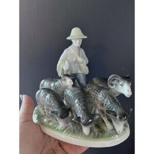 Golden Crown E R Germany Gerold Porzellan Bavaria Shepherd Sheep Figurine